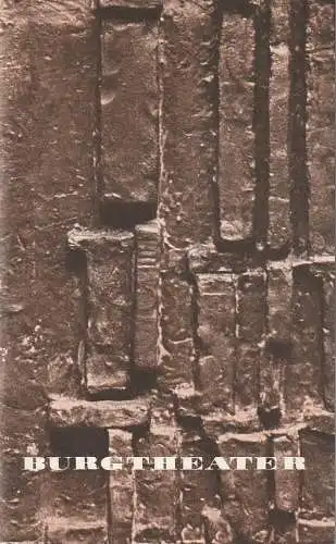 Burgtheater Wien, Friedrich Heer: Programmheft Arthur Schnitzler PROFESSOR BERNHARDI Burgtheater Wien 1966. 