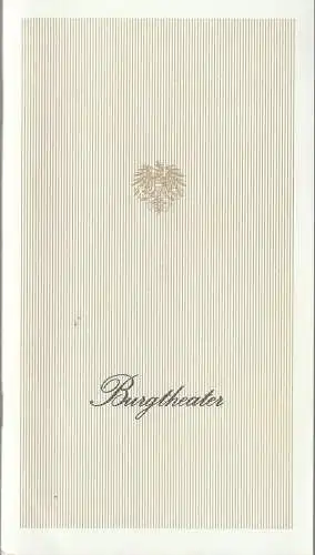 Burgtheater Wien, Reinhard Urbach, Vera-Rose Hermann, Hans Hoffer: Programmheft William Shakespeare HAMLET Burgtheater Wien 1985 1986. 