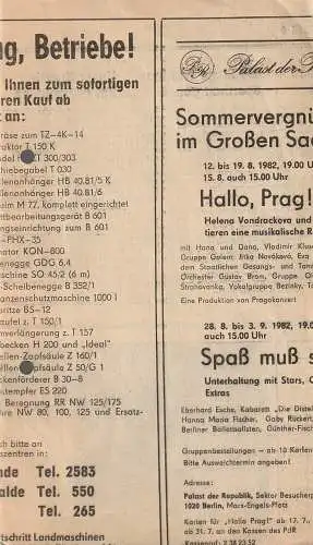 Kleist-Theater Frankfurt ( Oder ), Günter Klinger, Rainer Vangermain, Wilfried Bugzel, Bernd Sinterhauf: Programmheft Helmut Bez JUTTA ODER DIE KINDER VON DAMUTZ Kleist-Theater FFO 1982. 