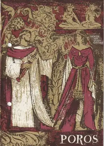 Theater der Stadt Cottbus, Herbert Keller, Hans-Hermann Liebrecht, Walter Böhm: Programmheft Georg Friedrich Händel POROS Theater Cottbus 1966. 