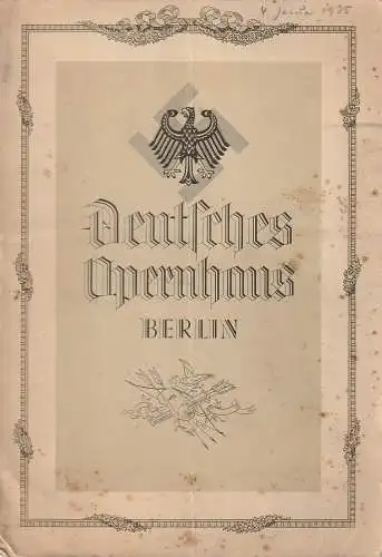 Deutsches Opernhaus Berlin: Programmheft DER POSTILLON VON LONJUMEAU Deutsches Opernhaus Berlin 1935. 