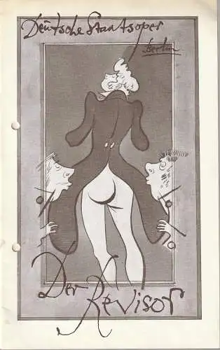 Deutsche Staatsoper Berlin Deutsche Demokratische Republik, Eberhard Streul, Herbert Theuerkauf, Werner Klemke, Wolfgang Jerzak, Ralf Kanzler: Programmheft Werner Egk DER REVISOR Deutsche Staatsoper Berlin 1976. 