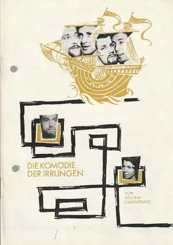 Theater der Stadt Cottbus, Ursula Fröhlich, Hans-Hermann Liebrecht, Walter Böhm: Programmheft William Shakespeare DIE KOMÖDIE DER IRRUNGEN Theater Cottbus 1970. 