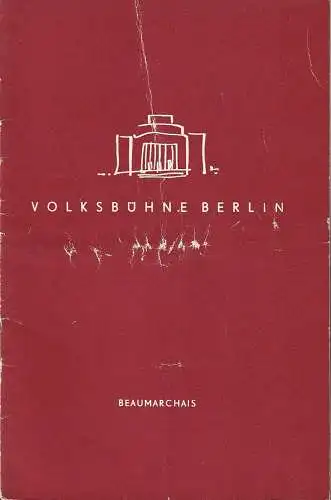 Volksbühne Berlin, Heinrich Goertz, Hans Jürgen Bloch, Volksbühne am Luxemburgplatz: Programmheft Friedrich Wolf BEAUMARCHAIS Volksbühne Berlin 1960. 