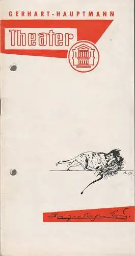 Gerhart-Hauptmann-Theater, Johannes Wieske, Heinz Schröder, Adolf Menzel: Programmheft Heinrich von Kleist DER ZERBROCHENE KRUG 1959. 