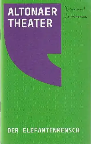 Altonaer Theater, Axel Schneider / Zebu Kluth, Anja del Caro, Bertram Schulte und Hilda Lobinger (Probenfotos): Programmheft Bernard Pomerance DER ELEFANTENMENSCH Altonaer Theater 2007. 