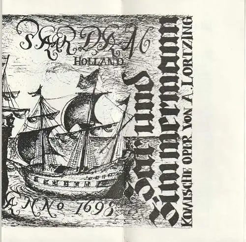 Theater der Stadt Cottbus, Ursula Fröhlich, Norbert Reglin, Mario Braun: Programmheft Albert Lortzing ZAR UND ZIMMERMANN Theater Cottbus 1973. 