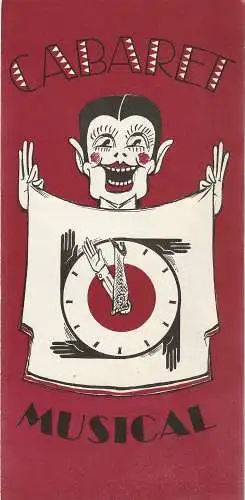 Theater der Stadt Cottbus, Johannes Steurich, Jutta Maria Winkler, Gabriele Unger, Walter Böhm: Programmheft John Kander / Fred Ebb  CABARET  Theater Cottbus 1986. 