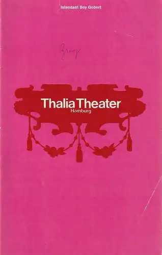 Thalia Theater Hamburg, Boy Gobert, Gerhard Blasche, Hannelore Gerber, Georg Schmid, Rosemarie Clausen ( Szenenfotos ): Programmheft Simon Gray KLUGES KIND Thalia Theater Hamburg 1970. 