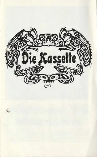 Deutsch-sorbisches Volkstheater Bautzen, Alfred Lübke, Klaus-Albrecht Hühn: Programmheft Sternheim DIE KASSETTE Deutsch-sorbisches Volkstheater Bautzen 1979. 