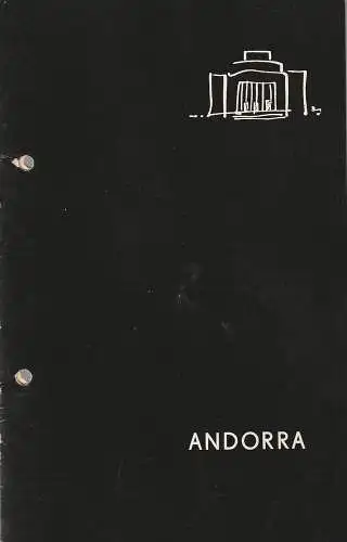 Volksbühne am Luxemburgplatz, Karl Halan, Birgit Meißel: Programmheft Max Frisch ANDORRA Premiere Februar 1966 Spielzeit 1965 / 66 Heft 3. 