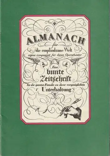 Theater der Bergarbeiter Senftenberg, W. Schmidt, Frank Kämpfer, Bettina Bartz, Andreas Wallat: Programmheft Friedrich von Flotow MARTHA Theater Bergarbeiter Senftenberg 1984. 