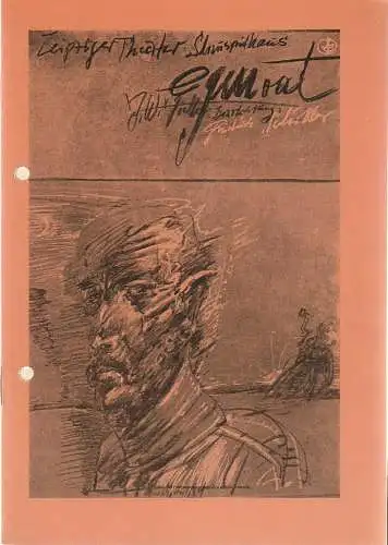 Leipziger Theater, Karl Kayser, Hans Michael Richter, Hanne Röpke, Volker Wendt: Programmheft Johann Wolfgang Goethe EGMONT Leipziger Theater 1984. 