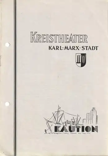 Kreistheater Karl-Marx-Stadt, Werner Möhring, Klaus Riess, Hans-Jochen Genzel: Programmheft Hans Lucke KAUTION Kreistheater Karl-Marx-Stadt 1955. 