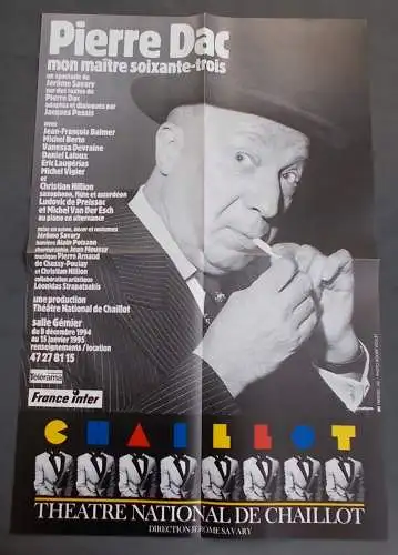 Theatre National de Chaillot, Jerome Savary: Programmheft Theaterplakat Jerome Savary PIERRE DAC Premiere 8 decembre 1994. 