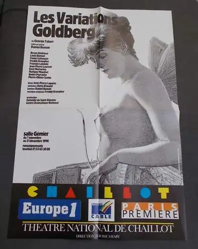Theatre National de Chaillot, Jerome Savary: Theaterplakat George Tabori LES VARIATIONS GOLDBERG Theatre Chaillot 1998. 
