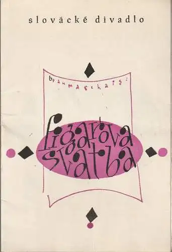 slovacke divadlo, Dusan Slezak: Programmheft Beaumarchais FIGAROVA SVATBA slovacke divadlo 1961. 