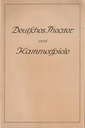 Deutsches Theater und Kammerspiele, Heinz Hilpert, Wolfgang Drews: Programmheft William Shakespeare WAS IHR WOLLT Deutsches Theater Berlin 1939. 