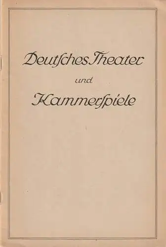 Deutsches Theater und Kammerspiele, Heinz Hilpert, Wolfgang Drews: Programmheft William Shakespeare KÖNIG LEAR Deutsches Theater Berlin 1940. 
