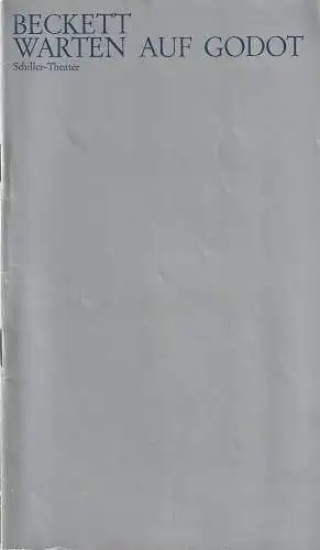 Staatliche Schauspielbühnen Berlins, Hans Lietzau, Walter D. Asmus, Vreni Fellmann: Programmheft Samuel Beckett WARTEN AUF GODOT Schiller-Theater Berlin 1975. 