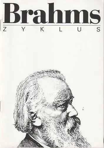 Schauspielhaus Berlin, Barbara Gugisch: Programmheft BRAHMS ZYKLUS 22. / 23. Oktober 1990. 