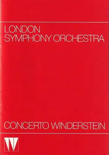 CONCERTO WINDERSTEIN: Programmheft LONDON SYMPHONY ORCHESTRA 20. Januar 1987 Philharmonie. 