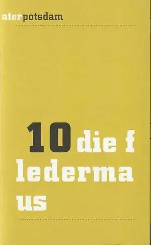 Hans Otto Theater Potsdam, Uwe Eric Laufenberg, Carola Gebert, Thomas Aurin ( Fotos ), formdusche: Programmheft Johann Strauß DIE FLEDERMAUS Premiere 10. März 2007 Spielzeit 2006 / 07. 