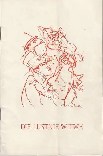 Hans-Otto-Theater Potsdam, Gerhard Meyer, Hans Dieter Arnold: Programmheft Franz Lehar DIE LUSTIGE WITWE Hans-Otto-Theater Potsdam 1961. 