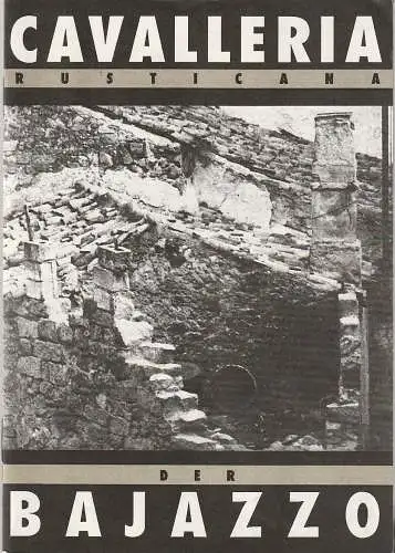 Theater der Stadt Cottbus, Johannes Steurich, Jutta Maria Winkler, Carola Böhnisch, Andreas Wallat: Programmheft Pietro Mascagni CAVALLERIA RUSTICANA / Ruggiero Leoncavallo DER BAZAZZO Premiere 29. Juni 1991 Heft 16. 