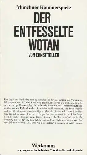 Münchner Kammerspiele, Dieter Dorn, Marion Kagerer, Wolfgang Zimmermann: Programmheft Der entfesselte Wotan. Münchner Kammerspiele 1984. 