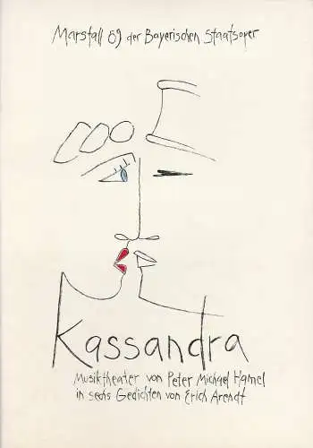 Marstall 89 der Bayerischen Staatsoper, Hanspeter Krellmann, Kerstin Seydel, Christina Sienel: Programmheft Kassandra. Premiere am 21. Januar 1989 im Theater im Marstall. 