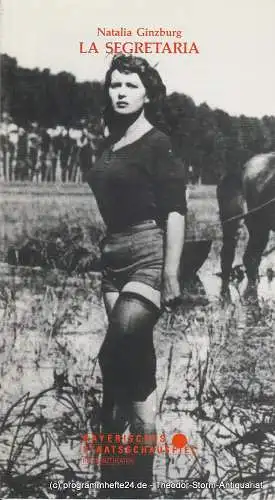 Bayerisches Staatsschauspiel, Residenztheater München, Günther Beelitz, Guido Huller: Programmheft La Segretaria Residenztheater München 1992. 