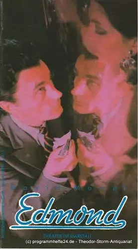 Bayerisches Staatsschauspiel, Theater im Marstall München, Günther Beelitz, Wilfried Hösl ( Fotos ), Uwe B. Carstensen: Programmheft EDMOND von David Mamet Spielzeit 1986 / 87 Heft 15. 