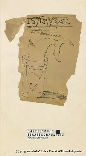 Bayerisches Staatsschauspiel, Prinzregententheater, Günther Beelitz, Oliver Reese, Bertram Dippel: Programmheft Uraufführung STURMSPIEL von Gerald Thomas München 1990. 