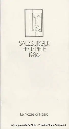 Salzburger Festspiele 1986: Programmheft Le Nozze di Figaro. 6. August 1986 Großes Festspielhaus. 
