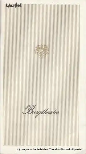 Burgtheater Wien, Erika Zabrsa, Lothar Knessl, Reinhard Urbach: Programmheft Jacobowsky und der Oberst Burgtheater Wien 1983. 