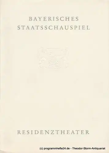 Bayerisches Staatsschauspiel, Residentheater, Helmut Henrichs, Wolfgang Kirchner: Programmheft CAMINO REAL von Tennessee Williams. Premiere 9. März 1963. 