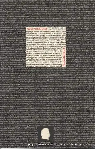 Bayerisches Staatsschauspiel, Residenztheater, Eberhard  Witt, Anke Roeder, Antje Münnich: Programmheft Vor dem Ruhestand. Premiere 26. November 1994. Spielzeit 1994 / 95 Nr. 19. 