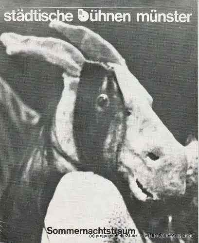 Städtische Bühnen Münster, Frieder Lorenz, Erdmut Christian August, Kay Carius: Programmheft SOMMERNACHTSTRAUM Städtische Bühnen Münster 1978. 