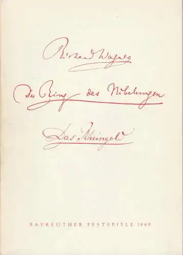 Bayreuther Festspiele 1969: Programmheft V Das Rheingold von Richard Wagner. 