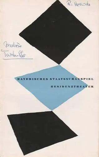 Bayerisches Staatsschauspiel, Residenztheater, Kurt Horwitz, Walter Haug: Programmheft Tartuffe Moliere Residenztheater 1955 / 56 Heft 2. 