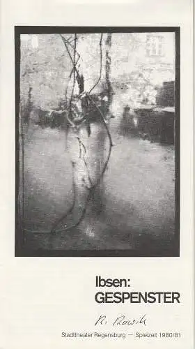 Stadtheater Regensburg, Horst Alexander Stelter, Bruno Scharnberg: Programmheft Henrik Ibsen: GESPENSTER Stadtheater Regensburg 1980. 