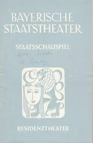 Bayerisches Staatsschauspiel, Alois Johannes Lippl, Hermann Wenninger, Karl Andreas Wirz: Programmheft Die Soldaten. 22. September 1953 Residenztheater Spielzeit 1952 / 53 Heft 10 / 11. 
