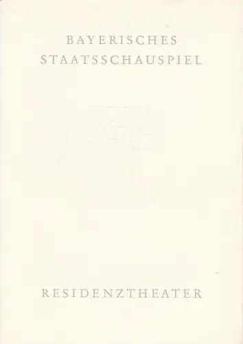 Bayerisches Staatsschauspiel, Helmut Henrichs, Wolfgang Kirchner: Programmheft Erstaufführung JUDITH. Premiere 17. Juli 1962 Residenztheater. 