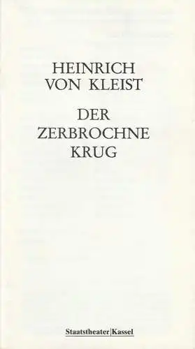 Staatstheater Kassel, Tobias Richter, Thomas Frey: Programmheft Der zerbrochne Krug. Lustspiel von Heinrich von Kleist. Premiere 15. Januar 1983. 
