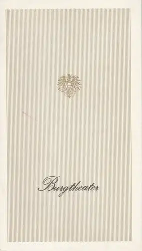 Österreichischer Bundestheaterverband, Burgtheater Wien, Erika Zabrsa, Lothar Knessl: Programmheft Professor Bernhardi von Arthur Schnitzler. Premiere 26. März 1981. 