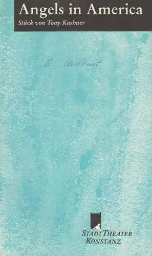 Stadttheater Konstanz, Rainer Mennicken, Dirk Olaf Hanke: Programmheft ANGELS IN AMERICA. Schwule Variationen Stadttheater Konstanz 1996. 