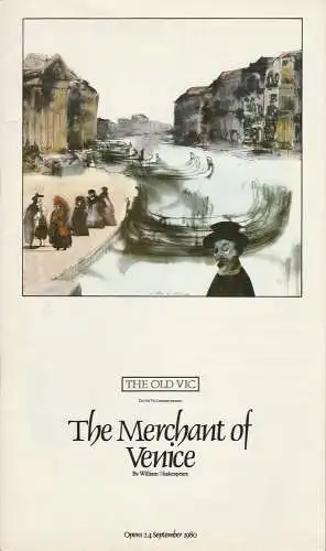 The Old Vic, Timothy West, Peter O'Toole: Programmheft The Merchant of Venice by William Shakespeare. Opens 24. September 1980. 