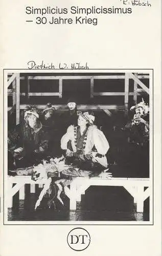 Deutsches Theater in Göttlingen, Günther Fleckenstein, Norbert Baensch, Kaspar Seiffert ( Fotos ): Programmheft Uraufführung Simplicius Simplicissimus Göttingen 1979. 