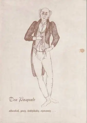 Bayerische Staatsoper, Wolfgang Sawallisch, Edgar Baitzel, Krista Thiele, Irmelin Bürgers: Programmheft Gaetano Donizetti: DON PASQUALE. Premiere 21. Mai 1983 Nationaltheater Spielzeit 1982 / 83. 